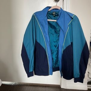 blue teal green windbreaker wild fable jacket size small